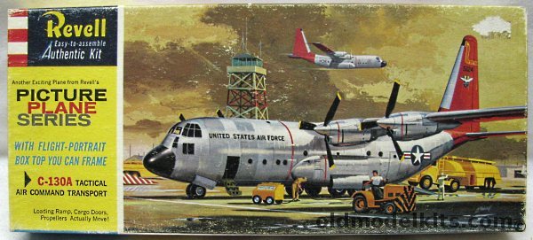 Revell 1/140 Lockheed C-130A Hercules- Picture Plane Issue with Service Vehicles, H183-98 plastic model kit